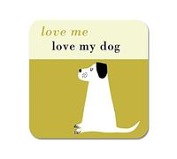 Love me Love My Dog Coaster - Sustainable Eucalyptus. Made in England (Olive Dog)