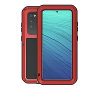 LOVE MEI Compatible With Samsung Galaxy S20 Case, Aluminum Metal Gorilla Glass Waterproof Shockproof Military Heavy Duty Sturdy Protector Cover Hard Case Red