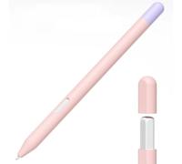 LOVE MEI Compatible with Samsung Galaxy Tab S11/S11 Ultra S Pen Sleeve Case, Classic Retro Two-Tone Silicone Protective Skin Cover Case Non-Slip Smooth Grip (Pink)
