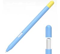 LOVE MEI Compatible with Samsung Galaxy Tab S11/S11 Ultra S Pen Sleeve Case, Classic Retro Two-Tone Silicone Protective Skin Cover Case Non-Slip Smooth Grip (Blue)