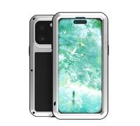 LOVE MEI for iPhone 16 Pro Max (6.9) Metal Case, Heavy Duty Metal Military Grade Shockproof Dustproof Full Body Case with Built in Tempered Glass Screen Protector for iPhone 16 Pro Max (Silver)