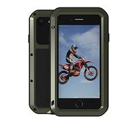 LOVE MEI for iPhone SE 3 2022 Case, Outdoor Heavy Duty Military Bumper Aluminum Metal Shockproof Dustproof Full Body Protection Case with Tempered Glass for iPhone SE 2022 (3rd Gen) (Green)