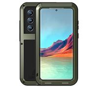 LOVE MEI for Samsung Galaxy S22 Ultra Metal Case, Outdoor Heavy Duty Rugged Aluminum Metal Military Bumper Shockproof Protection Case [Without Tempered Glass] for Samsung Galaxy S22 Ultra 5G (Green)