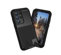 LOVE MEI for Samsung Galaxy S23 Ultra Metal Case, Outdoor Heavy Duty Rugged Aluminum Metal Military Bumper Shockproof Protection Case [Without Tempered Glass] for Samsung Galaxy S23 Ultra 5G (Black 1)