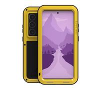LOVE MEI for Samsung Galaxy S24 Ultra Metal Case, Outdoor Heavy Duty Rugged Aluminum Metal Military Bumper Shockproof Protection Case [Without Tempered Glass] for Samsung Galaxy S24 Ultra 5G (Yellow)