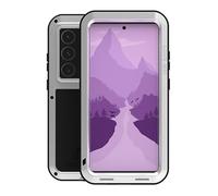 LOVE MEI for Samsung Galaxy S24 Ultra Metal Case, Outdoor Heavy Duty Rugged Aluminum Metal Military Bumper Shockproof Protection Case [Without Tempered Glass] for Samsung Galaxy S24 Ultra 5G (Silver)