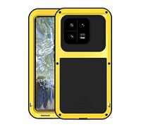 LOVE MEI for Xiaomi 13 Pro Metal Case, Outdoor Heavy Duty Rugged Aluminum Metal Military Bumper Shockproof Protection Case Cover【Without Tempered Glass】 for Xiaomi 13 Pro (Yellow)