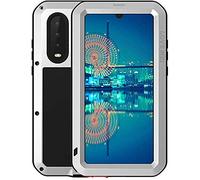 LOVE MEI Huawei P30 Metal Case,Outdoor Armor Tank Waterproof Shockproof Dust/Dirt/Snow Proof Hybrid Heavy Duty Aluminum Metal Case Cover for Huawei P30 with Tempered Glass (Silver)