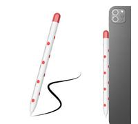 LOVE MEI Polka Dot Silicone Case Compatible with Apple Pencil 1st Generation, Soft Anti-Slip Protective Sleeve Cover for iPencil 1 Gen, Cute Pink Dots Stylus Pen Skin Grip Holder Accessories (Red)