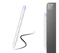 LOVE MEI Polka Dot Silicone Case Compatible with Apple Pencil 1st Generation, Soft Anti-Slip Protective Sleeve Cover for iPencil 1 Gen, Cute Pink Dots Stylus Pen Skin Grip Holder Accessories (Purple)