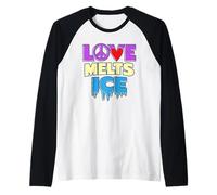 Love Melts ICE - Peace Change Freedom Peaceful Message Raglan Baseball Tee