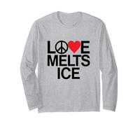 Love Melts ICE - Peace Change Freedom Warm Peaceful Message Long Sleeve T-Shirt