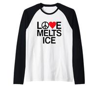 Love Melts ICE - Peace Change Freedom Warm Peaceful Message Raglan Baseball Tee