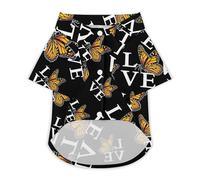 Love Monarch Butterfly Hawaii Shirt Print Dog Clothes T-Shirt Beach for Puppy Cat 3XL
