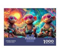 Love Monkeys 1000 Pc Eco-Friendly Paper Premium Jigsaw Puzzle for Kids Puzzle Beginners, Ultra Difficult Puzzle, After-school Puzzle Activity, Puzzle 70x50cm/1000pcs