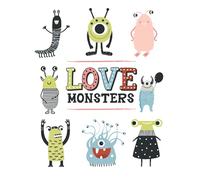 LOVE MONSTERS: Love monster notebook : monster cartoon notebook for kids / Great for note-taking / Composition / Writing / Planning / Diary / Gift | 8.5 x 11 inch 120 Pages