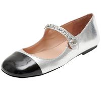 Love Moschino Ballet Flats Women Silver Black 4 UK