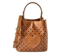 Love Moschino Basket Laminated Shoulder Bag 22 cm brown