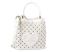 Love Moschino Basket Laminated Shoulder Bag 22 cm white