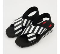Love Moschino Black Striped Slingback Sandals UK5 EU38 US7