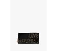 LOVE MOSCHINO Enameled Logo Nero Zip Around Purse Size: One Size, Colo