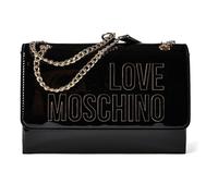 Love Moschino Enameled Logo Shoulder Bag 25 cm black