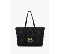 LOVE MOSCHINO Heart Logo Quilted Pillow Black Shopper Bag Size: One Si