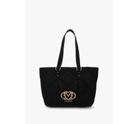 LOVE MOSCHINO Heart Logo Quilted Pillow Velour Nero Shopper Bag Size: