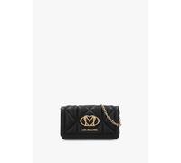 LOVE MOSCHINO Mini Heart Logo Quilted Pillow Nero Cross-Body Bag Size: