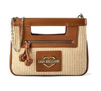 Love Moschino Straw Chic Handbag 25 cm brown
