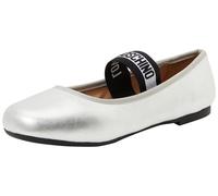 Love Moschino Women Ja11071g0m Ballet Flat, Silver, 4 UK