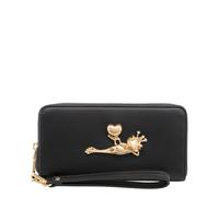 Love Moschino Women's Classic Black Faux Leather Zip-Around Wallet with Zipper Closure and Multiple Card Compartments