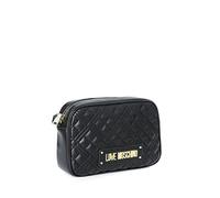 Love Moschino Women's Ss21 pre-Collection New Shiny Quilted PU Shoulder Bag, Black, Standard