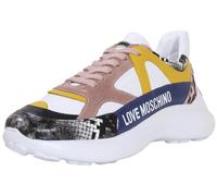 Love Moschino Women's White Faux Fur Lace-Up Sneakers Trainers