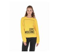 Love Moschino Women's Yellow Sweatshirt Box Logo Sweatshirts | Size: 38 Love Moschino Yellow 38