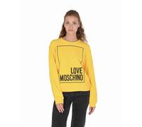 Love Moschino Women's Yellow Sweatshirt Box Logo Sweatshirts | Size: 44 Love Moschino Yellow 44