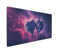 Love Mouse Mat 1000x500 mm Large Mouse Pad Purple Waterproof Desk Mat with Non-Slip Rubber Base, Smooth Surface to Improve Precision and Speed, xxl Gaming Mousepad for Computer, PC, Laptop 2S-805