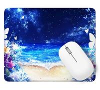 Love Mouse Mat, Small Mouse Pad Beach Waterproof Gaming Mousepad, Mini Desk Mat 34 x 28 cm with Anti-Slip Base, Stitched Edges Mousepad, Keyboard, Mousemats for Desk, Office, Gifts for Women p1j-915