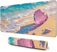 Love Mouse Mat XXL 900 x 400 x 3mm Gaming Mouse Pad Sea Desk Accessories, Extra Large Size Improve Mobility Accuracy and Speed, Desk Mat with Non Slip Base and Stitched Edge for Gaming DZ-1