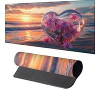 Love Mouse Mat700x300x3mm Large Gaming Mouse Pad Pink Desk Mat Stitched Edges, Mousepad Non Slip Rubber Base, Waterproof Soft Cloth, Computer Accessories for Home Office Decor, Gift U-I