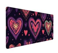 Love Mouse Pad Large 900x300x3 mm, Purple Gaming Mouse Pad Waterproof Desk Mat with 3MM Stitched Edges, Non-Slip Rubber Base Mousepad Computer Accessories for Gaming, Office, Home, Gifts -lsy26033J