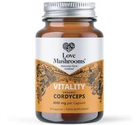 Love Mushrooms Organic Cordyceps Capsules 4,000mg per Capsule | High Strength Mushroom Extract Supplement for Endurance, Stamina & Natural Energy Support | Vegan, Plant Based, UK Made | 30 Capsules