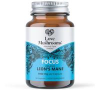 Love Mushrooms Organic Lion’s Mane Capsules 4,000mg per Serving | High Strength Mushroom Extract for Memory, Focus & Cognitive Support | Vegan, Plant Based Food Supplement, UK Made | 60 Capsules