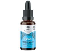 Love Mushrooms - Organic Lions Mane Supplement - 4000mg per 1 ml - Liquid Drops for Focus and Memory Support - Vegan and Made in The UK - Mushroom Drops with Sweet Taste - 30ml