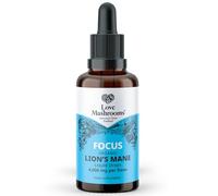 Love Mushrooms - Organic Lions Mane Supplement - 4000mg per 1 ml - Liquid Drops for Focus and Memory Support - Vegan and Made in The UK - Mushroom Drops with Sweet Taste - 50 ml
