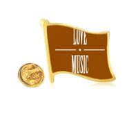 Love Music Emotional Catharsis Golden Metal Flag Lapel Pin Badge