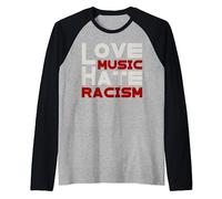 Love Music Hate Racism- Great Anti Racism Raglan Baseball Tee
