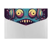 Love Music Monster Expanding File Folder 6 Pockets Accordion File Organizer Portable Letter A4 Size Folders with Snap Closure for Document Paper Receipt Office Supplies