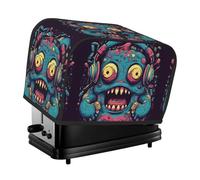 Love Music Monster Toaster Cover 2 Slice, Waterproof Bread Machine Covers with Pockets Universal Size Kitchen Small Appliance Cover with Handle, Dust and Fingerprint Protection