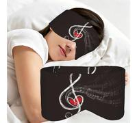 Love Music Notes, Sleep Mask for Home Travel, Full Eye Covers Light Blocking Eye Mask Sleep Eye and Ear Muffs